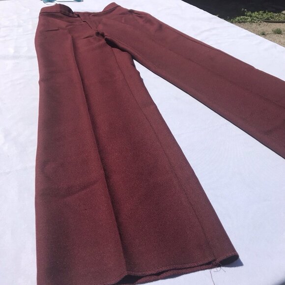 Vtg 70s Levi’s Mod HTF Poly Pants Women’s 2 27” High Waist Wide Leg Brick Red - Picture 11 of 16